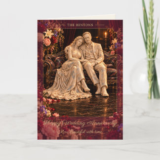 Glückliches Hochzeitspaar zum Hochzeitstag Karte