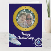 Glückliches Hochzeitsschiff Romantisch Nautical Karte (Vorderseite)