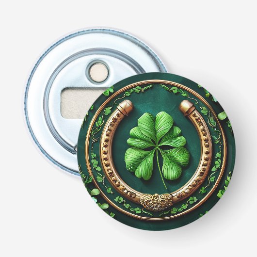 Glückliches Horseshoe und Clover Design Flaschenöffner (Vorderseite)