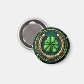 Glückliches Horseshoe und Clover Design Magnet (Vorderseite/Rückseite)