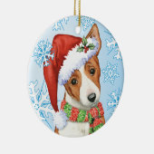 Glückliches Howliday Basenji Keramik Ornament (Rechts)