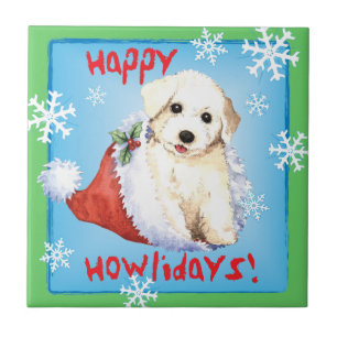 Glückliches Howliday Bichon Fliese