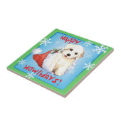Glückliches Howliday Bichon Fliese (Seite)
