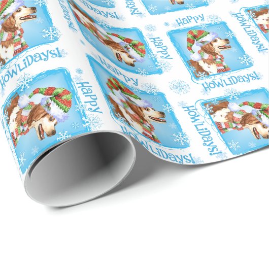 Glückliches Howliday Bretagne Geschenkpapier (Rolleneckpunkt)
