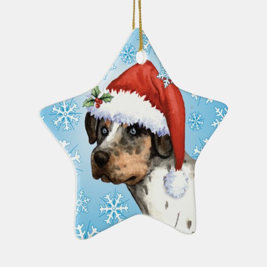 Glückliches Howliday Catahoula Keramik Ornament (Rechts)