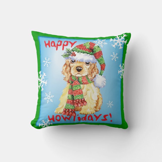 Glückliches Howliday Cocker spaniel Kissen (Vorderseite)