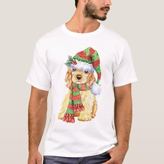 Glückliches Howliday Cocker spaniel T-Shirt (Vorderseite)