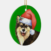 Glückliches Howliday finnisches Lapphund Keramikornament (Rechts)