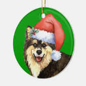 Glückliches Howliday finnisches Lapphund Keramikornament (Links)