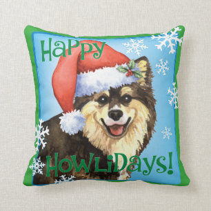 Glückliches Howliday finnisches Lapphund Kissen