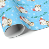 Glückliches Howliday Havanese Geschenkpapier (Rolleneckpunkt)