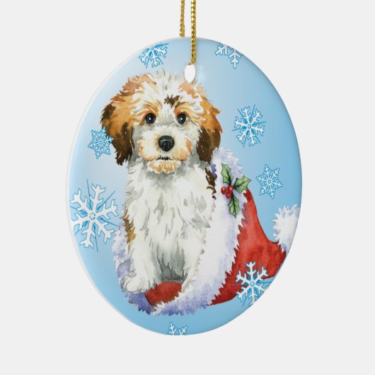 Glückliches Howliday Havanese Keramikornament (Rechts)