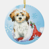 Glückliches Howliday Havanese Keramikornament (Vorne)