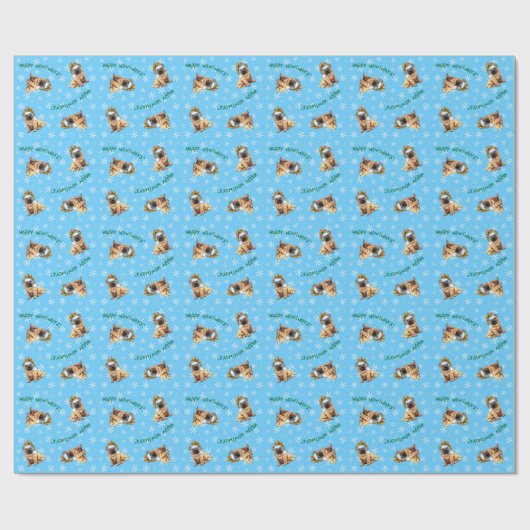 Glückliches Howliday Shar-Pei Geschenkpapier (Flach)