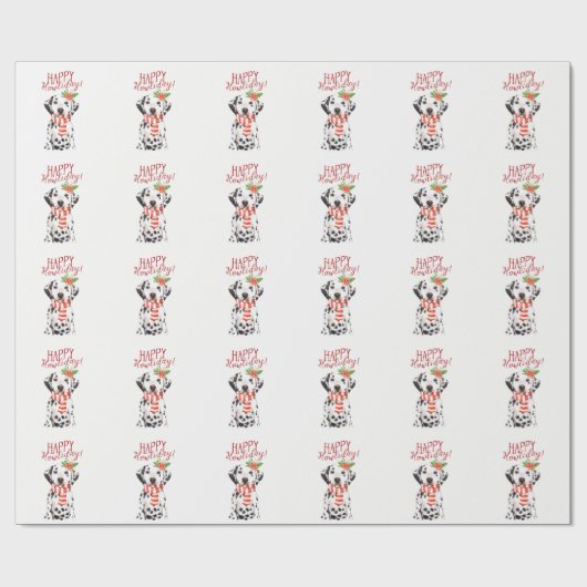 Glückliches Howliday Weihnachten, das dalmation Geschenkpapier (Flach)