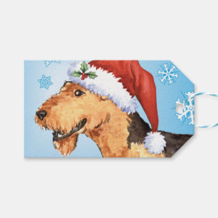 Glückliches Howlidays Airedale Geschenkanhänger