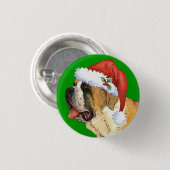 Glückliches Howlidays Bernhardiner Button (Vorne & Hinten)