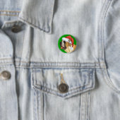 Glückliches Howlidays Bernhardiner Button (Beispiel)
