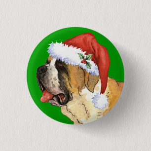 Glückliches Howlidays Bernhardiner Button