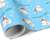 Glückliches Howlidays Bichon Geschenkpapier (Rolleneckpunkt)
