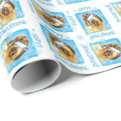 Glückliches Howlidays Briard Geschenkpapier (Rolleneckpunkt)