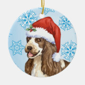 Glückliches Howlidays Englisch Cocker spaniel Keramik Ornament (Vorne)