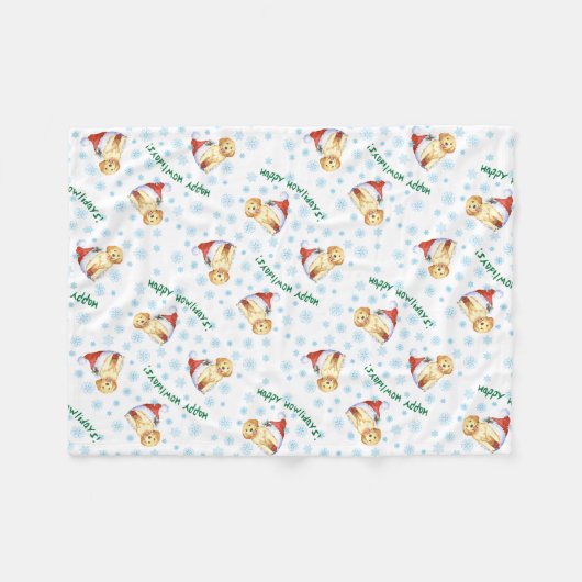 Glückliches Howlidays golden Fleecedecke (Vorderseite (Horizontal))