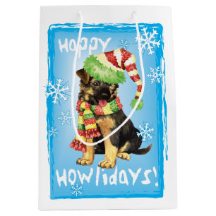 Glückliches Howlidays GSD Mittlere Geschenktüte