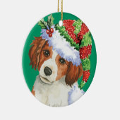 Glückliches Howlidays Kooikerhondje Keramik Ornament (Rechts)