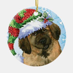 Glückliches Howlidays Leonberger Keramik Ornament