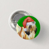 Glückliches Howlidays Lhasa Apso Button (Vorne & Hinten)