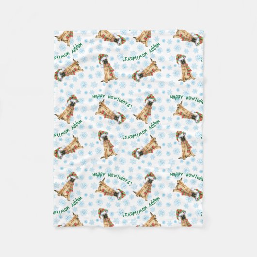 Glückliches Howlidays Malinois Fleecedecke (Vorderseite)
