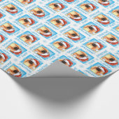 Glückliches Howlidays Pekingese Geschenkpapier (Ecke)