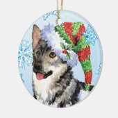 Glückliches Howlidays Schwede Vallhund Keramik Ornament (Links)