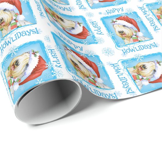 Glückliches Howlidays Sealyham Terrier Geschenkpapier (Rolleneckpunkt)