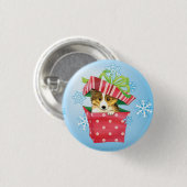 Glückliches Howlidays Sheltie Button (Vorne & Hinten)
