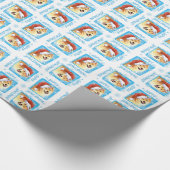 Glückliches Howlidays Shiba Inu Geschenkpapier (Ecke)