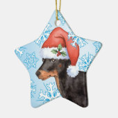 Glückliches Howlidays Spielzeug Manchester Terrier Keramikornament (Links)