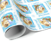 Glückliches Howlidays tibetanisches Terrier Geschenkpapier (Rolleneckpunkt)