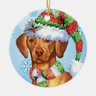 Glückliches Howlidays Vizsla Keramik Ornament