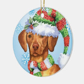 Glückliches Howlidays Vizsla Keramik Ornament (Links)