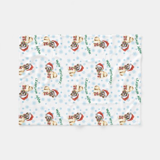 Glückliches Howlidays weich überzogenes Wheaten Fleecedecke (Vorderseite (Horizontal))