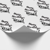 Glückliches Howlidays WeihnachtsBasset Geschenkpapier (Ecke)