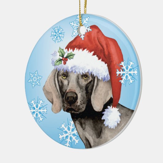 Glückliches Howlidays Weimaraner Keramikornament (Links)