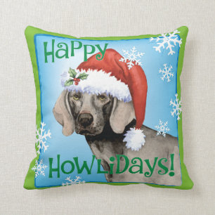 Glückliches Howlidays Weimaraner Kissen