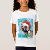 Glückliches Howlidays Weimaraner T-Shirt (Vorderseite)