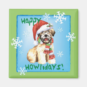 Glückliches Howlidays Wheaten Magnet