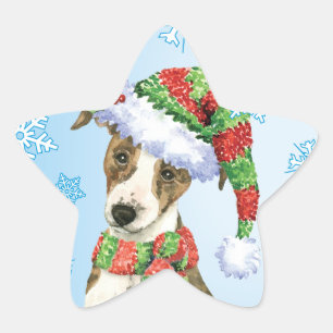 Glückliches Howlidays Whippet Stern-Aufkleber