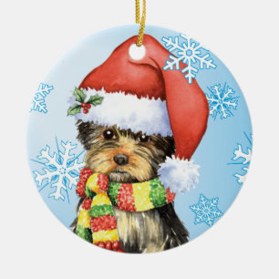 Glückliches Howlidays Yorkie Keramik Ornament