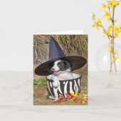 Glückliches "Howloween"! Karte (Gelbe Blume)